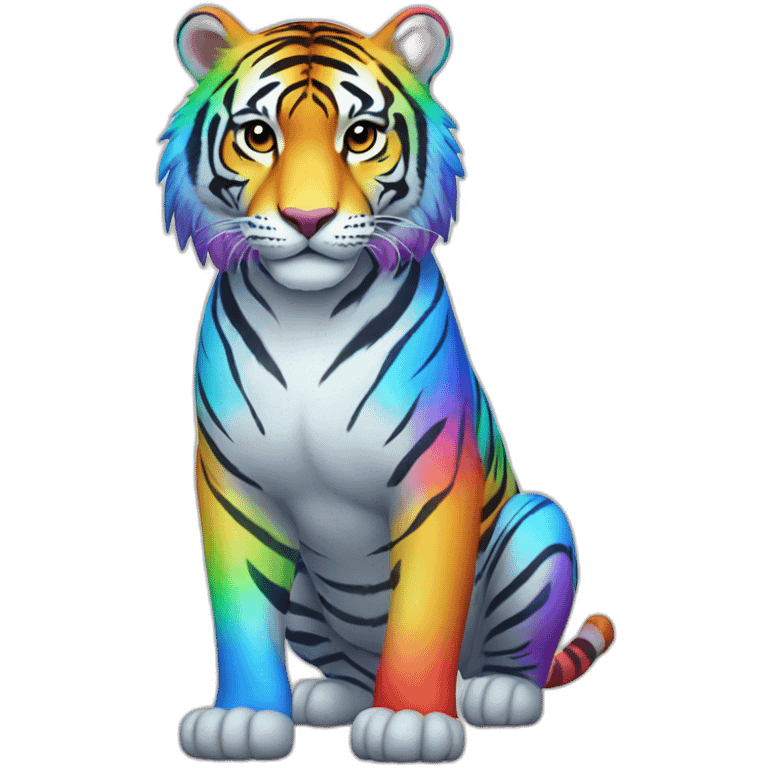 Rainbow Tiger Full Body emoji