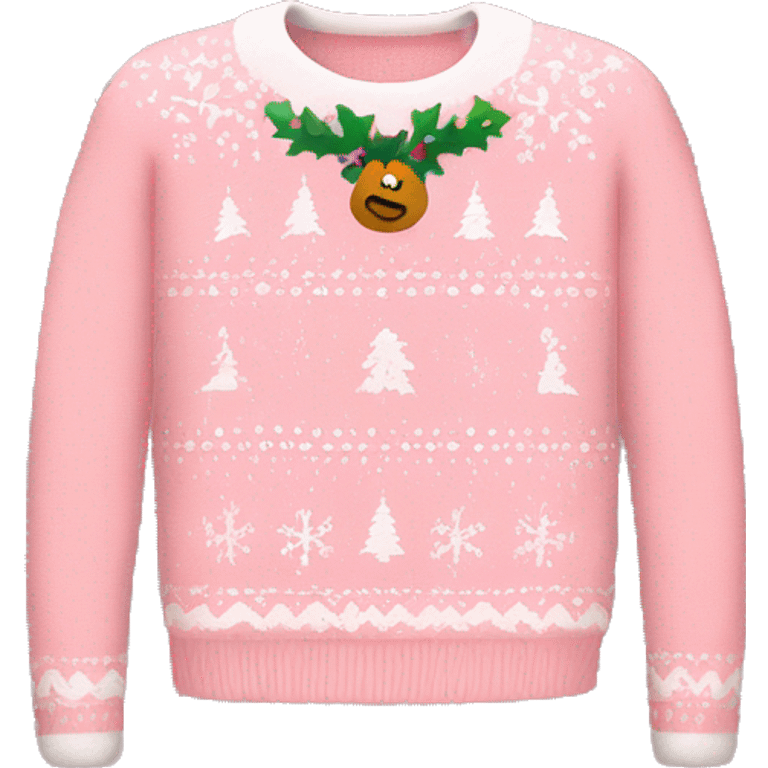 light pink christmas sweater  emoji