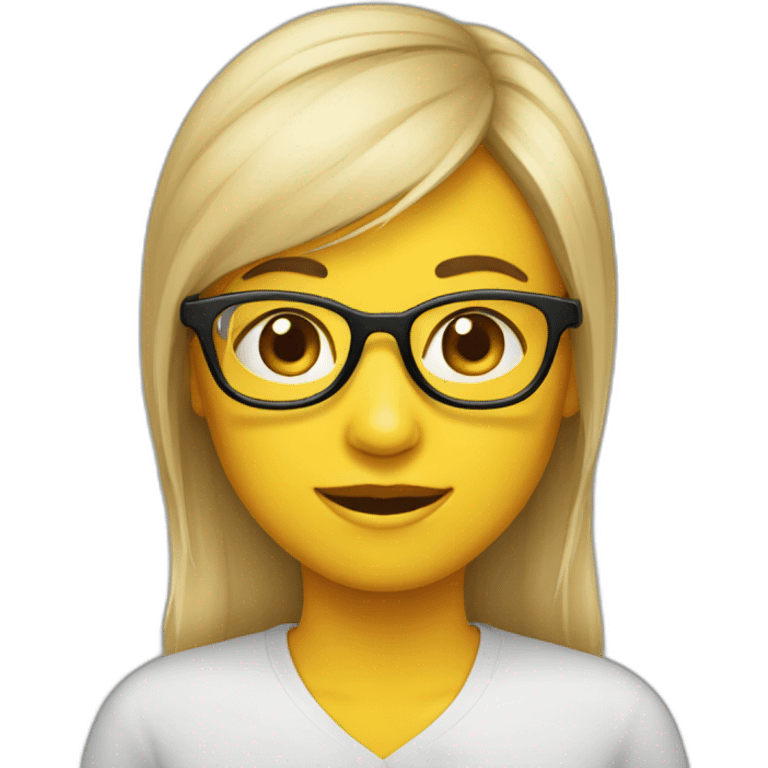 Fille à lunette qui rigole emoji