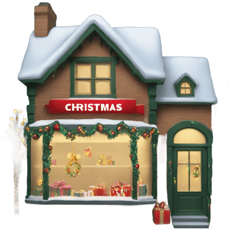 Christmas shop with Christmas lights  emoji