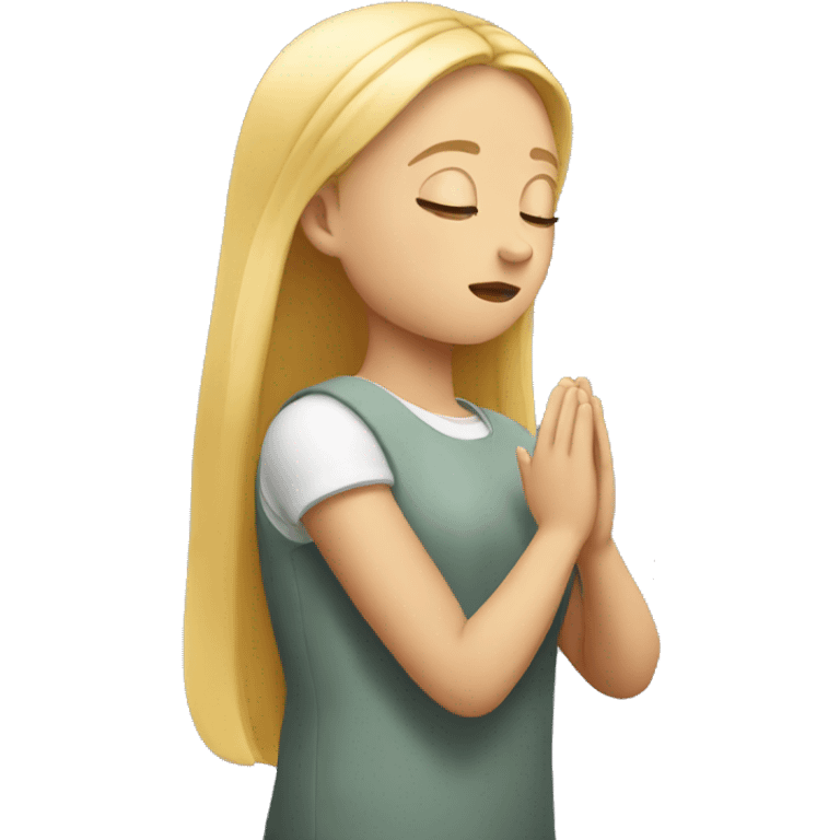 Blonde girl praying emoji