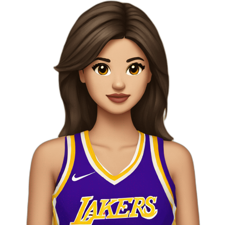 selena gomez with lakers jersey emoji