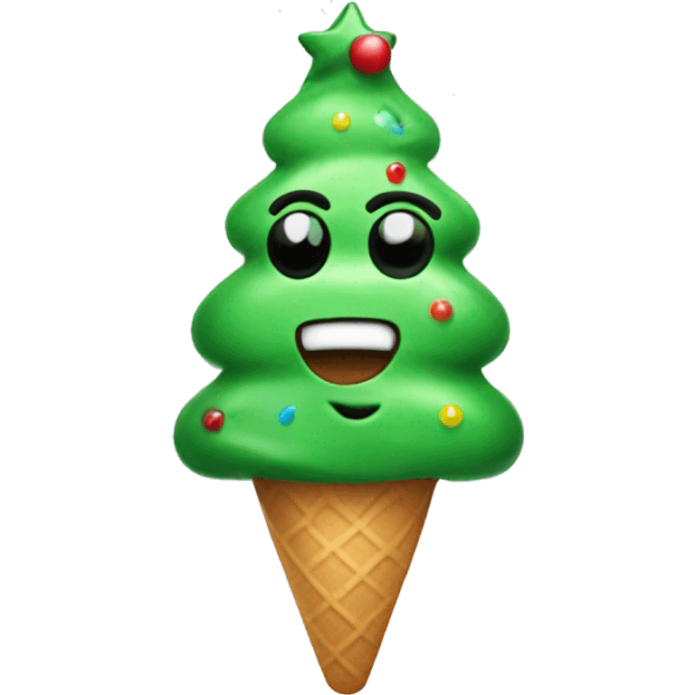 Christmas tree ice cream emoji