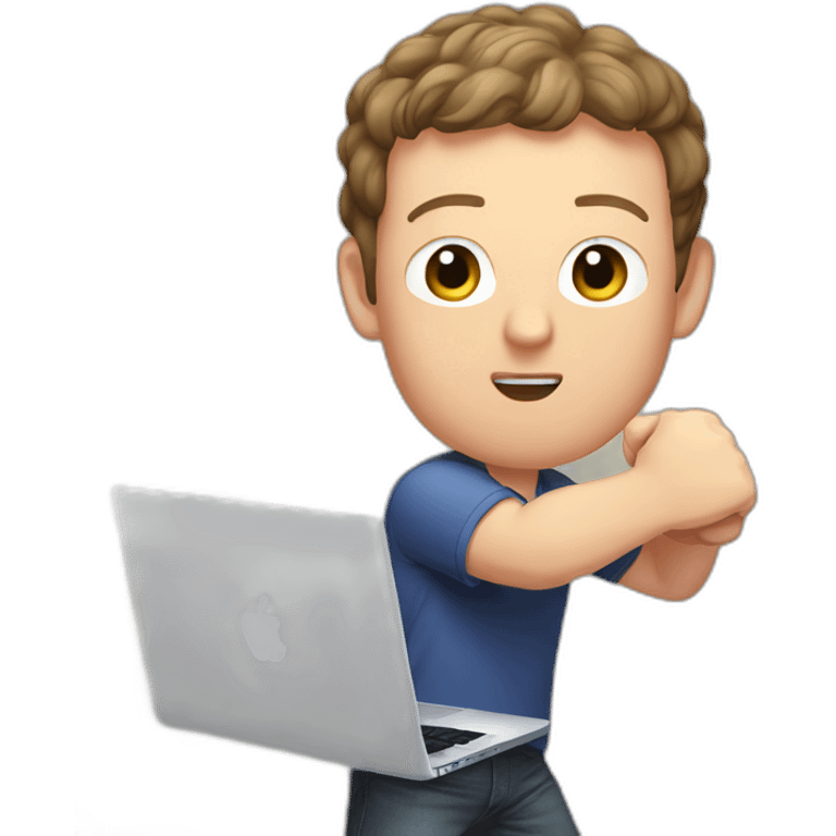 mark zuckerberg punching a macbook emoji