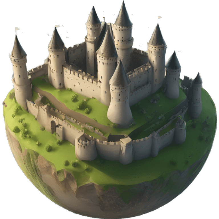 Royal Castle floating above Earth's surface  emoji