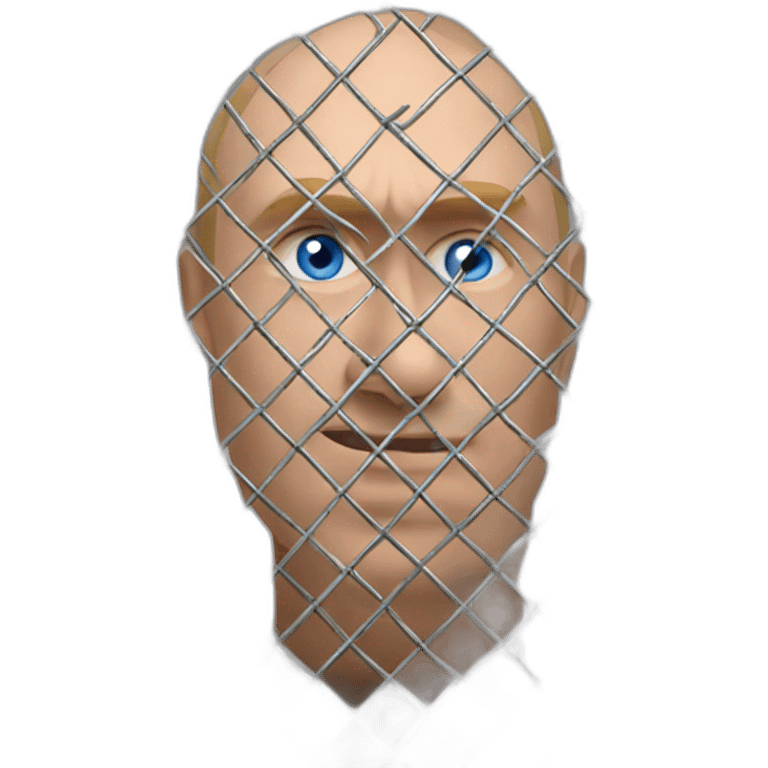 Putin behind a metal grid emoji