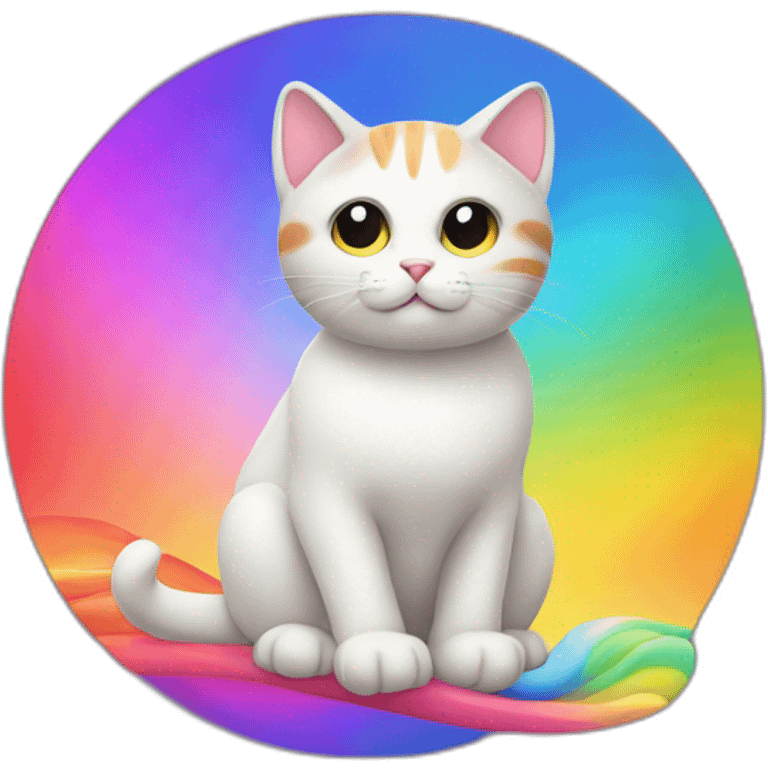 Cat on rainbow emoji