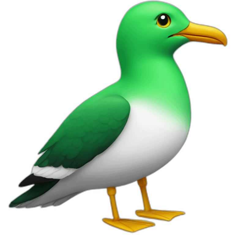 a fully green seagull emoji