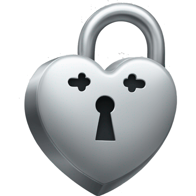 small Silver Heart lock  emoji