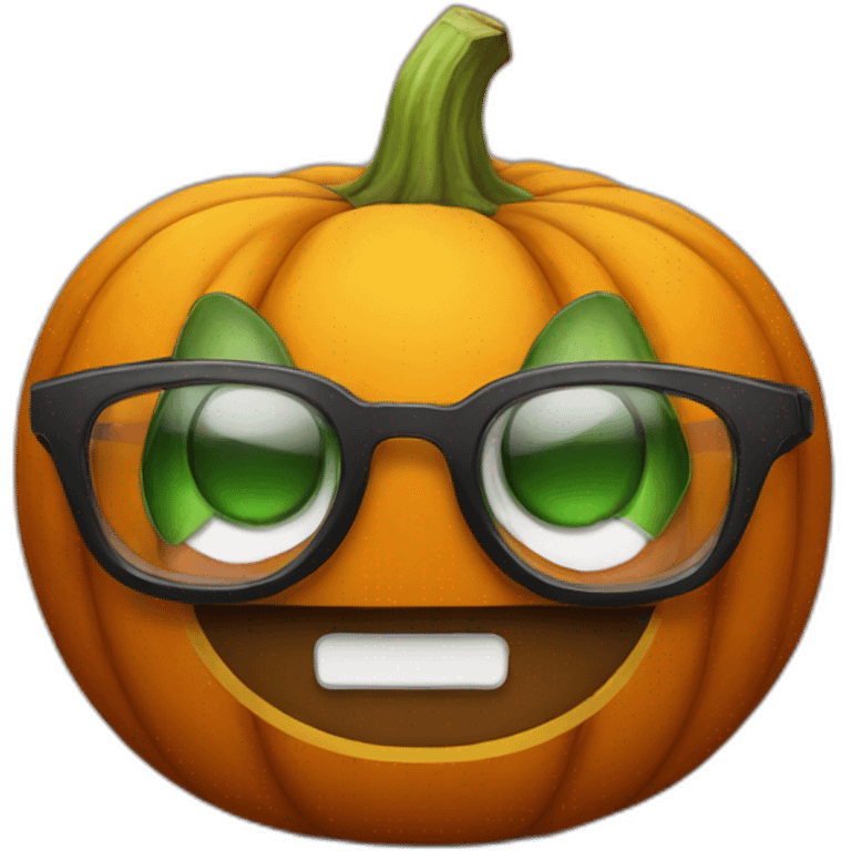 pumpkin with glasses emoji