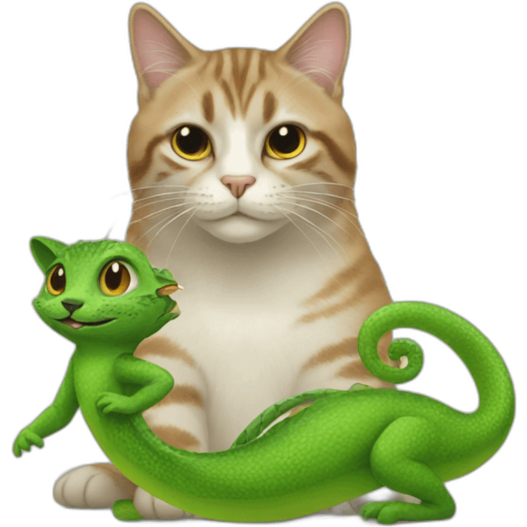 Cat with a lezard emoji