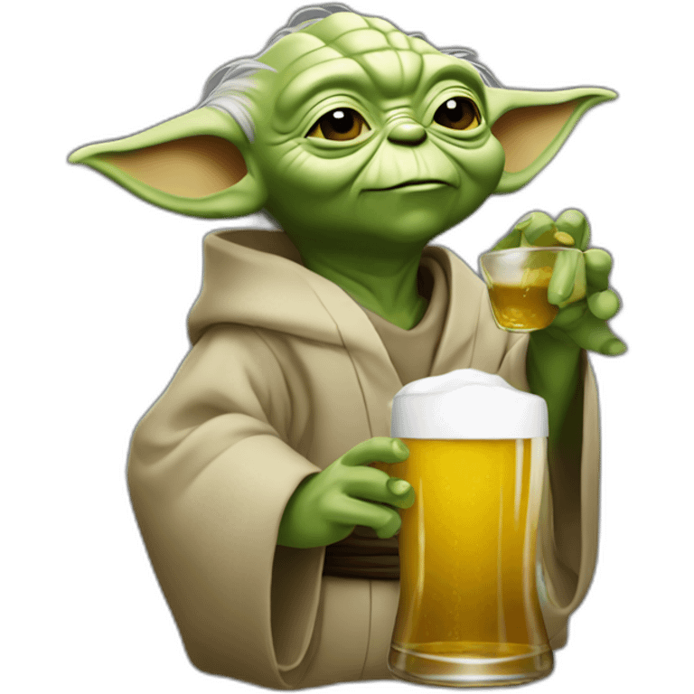 Yoda qui bois une bière emoji