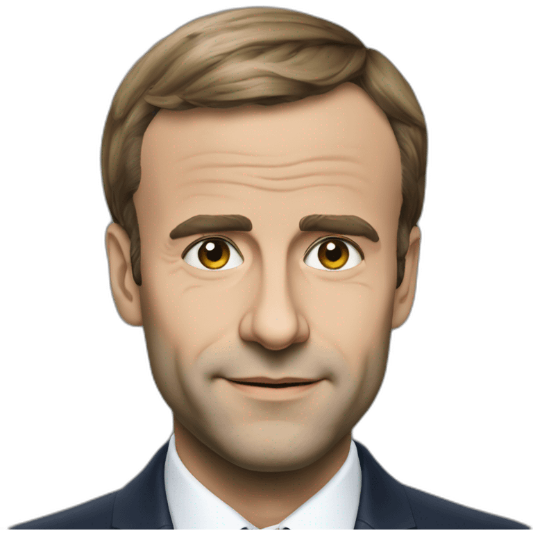 Macron avec une M4 emoji