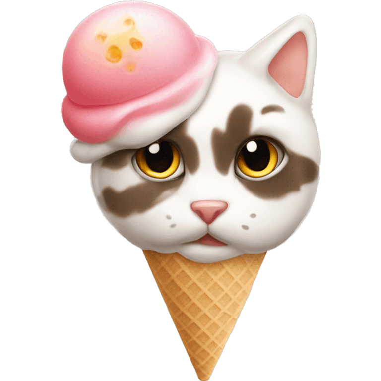 Katze isst Eiscreme emoji