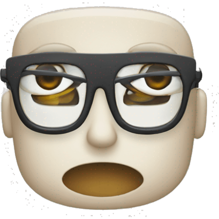 computer with big eye and glasses emoji