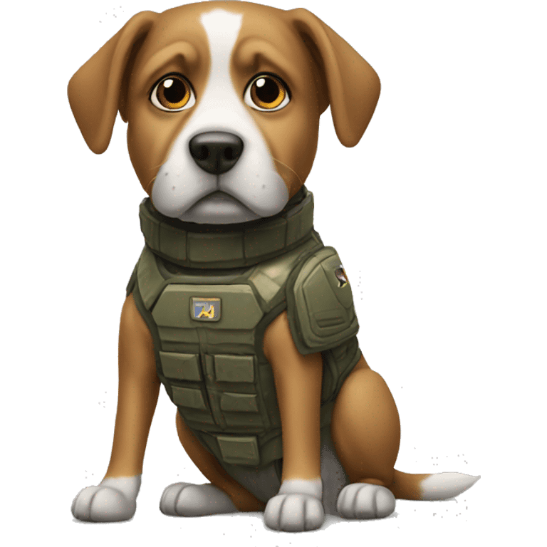 Dog with war suit emoji