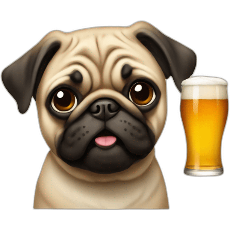 pug beer emoji