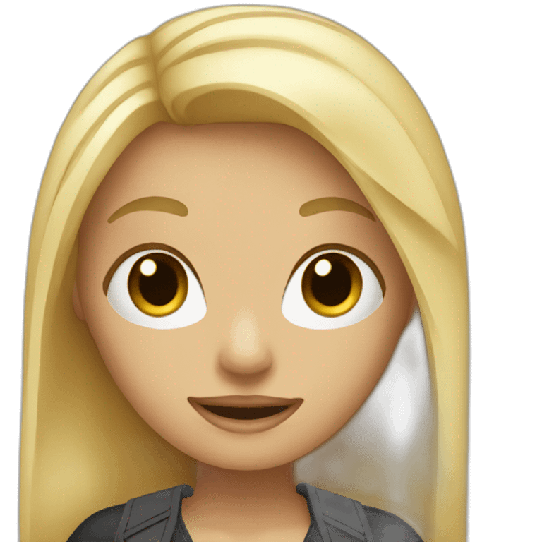 Blond girl with a mic emoji