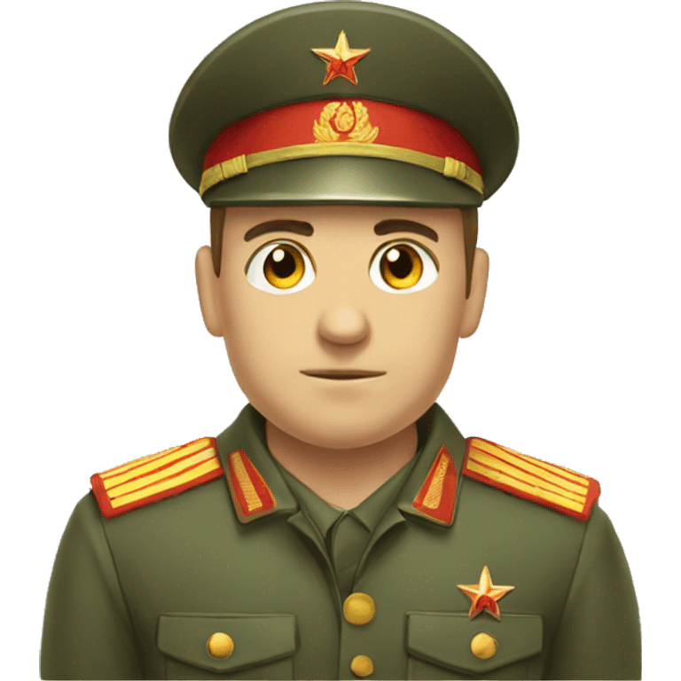 ussr soldier serious with military takes emoji