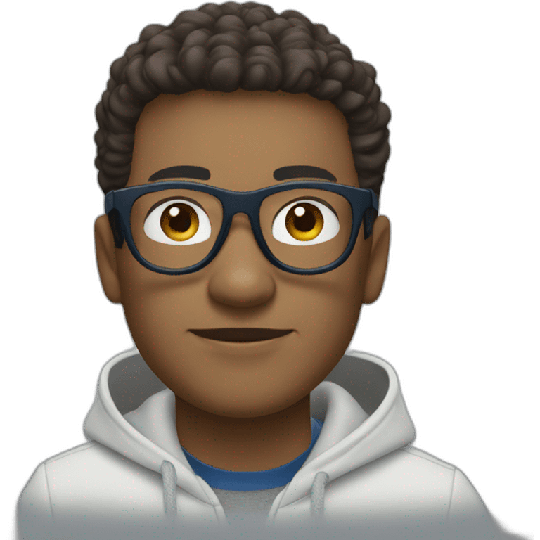 Guy using lacoste hoodie and oakley eyeglass emoji