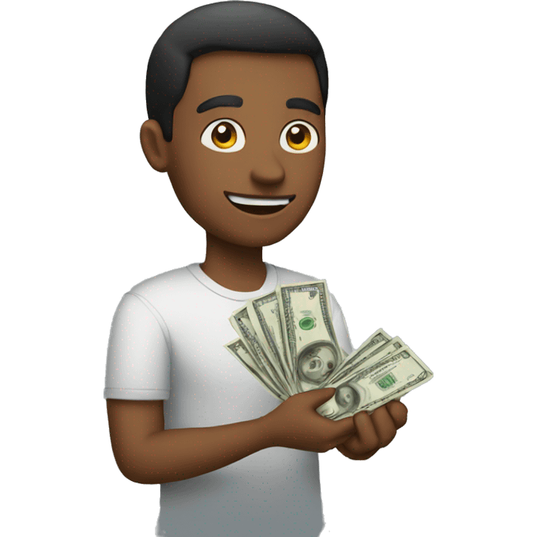 Guy holding cash emoji