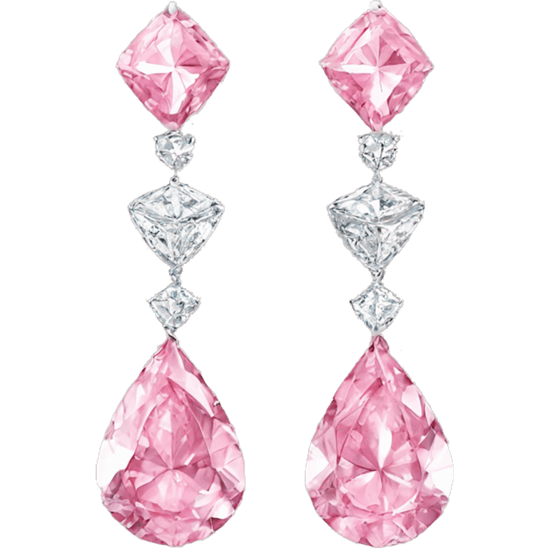 Pink diamond luxurious earrings  emoji