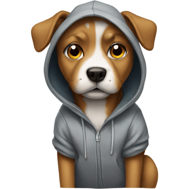 Dog wearing hoodie emoji