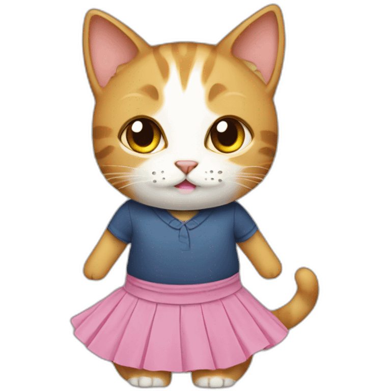 Cat with skirt emoji