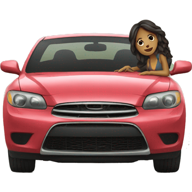 woman and car emoji