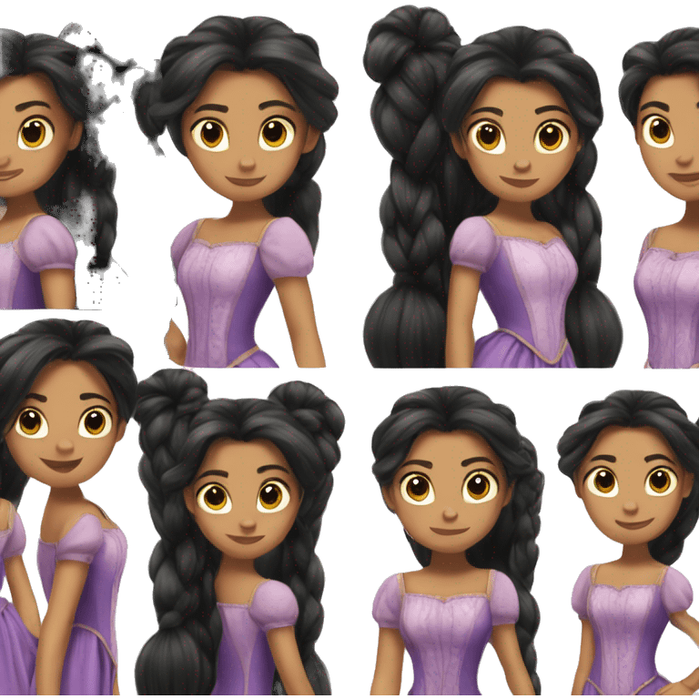 Rapunzel wit black hair emoji