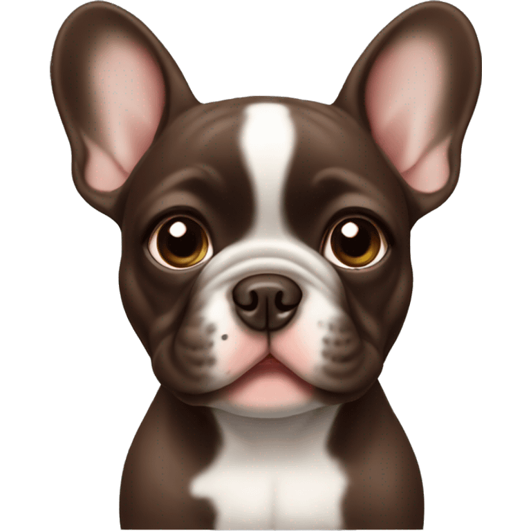 Chocolate French bulldog puppy emoji