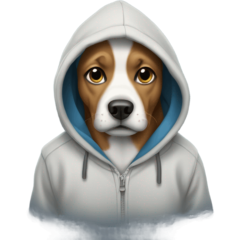 Dog wearing hoodie emoji