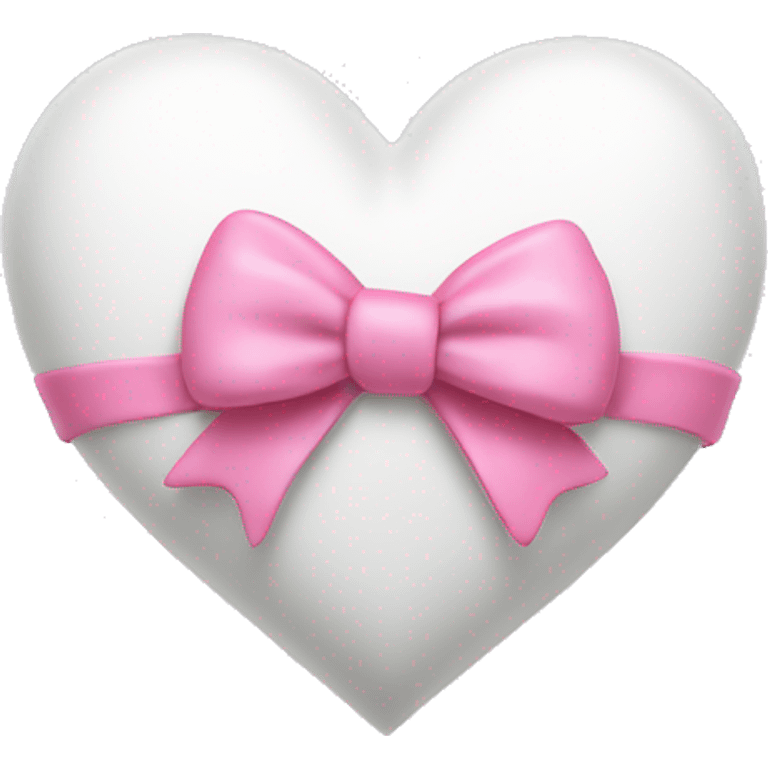 white heart with a pink bow on the corner emoji