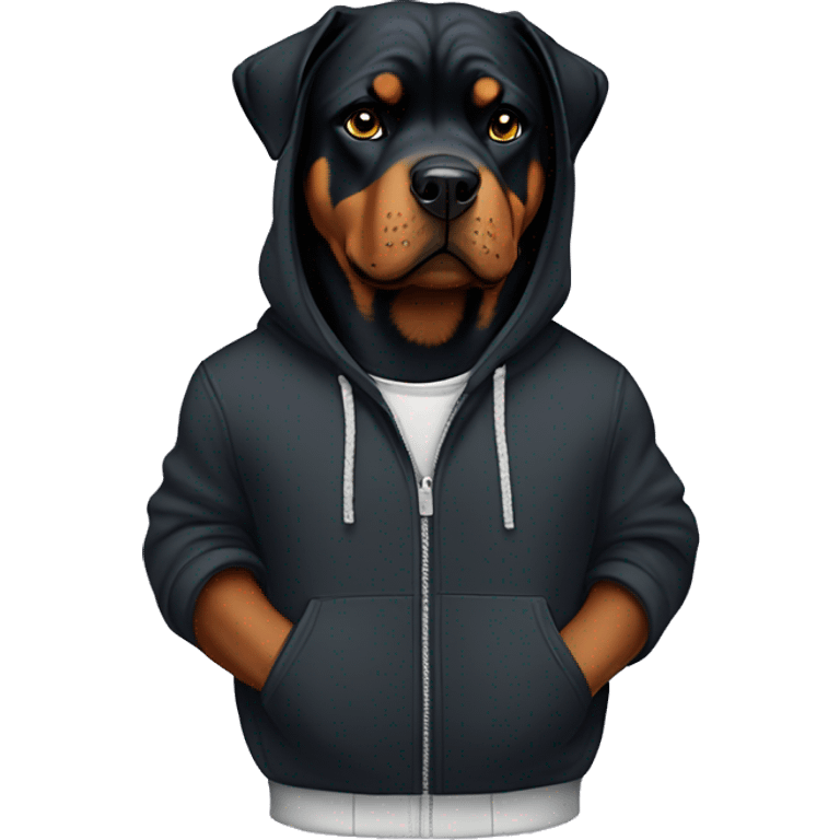 Rottweiler wearing a Hoodie emoji