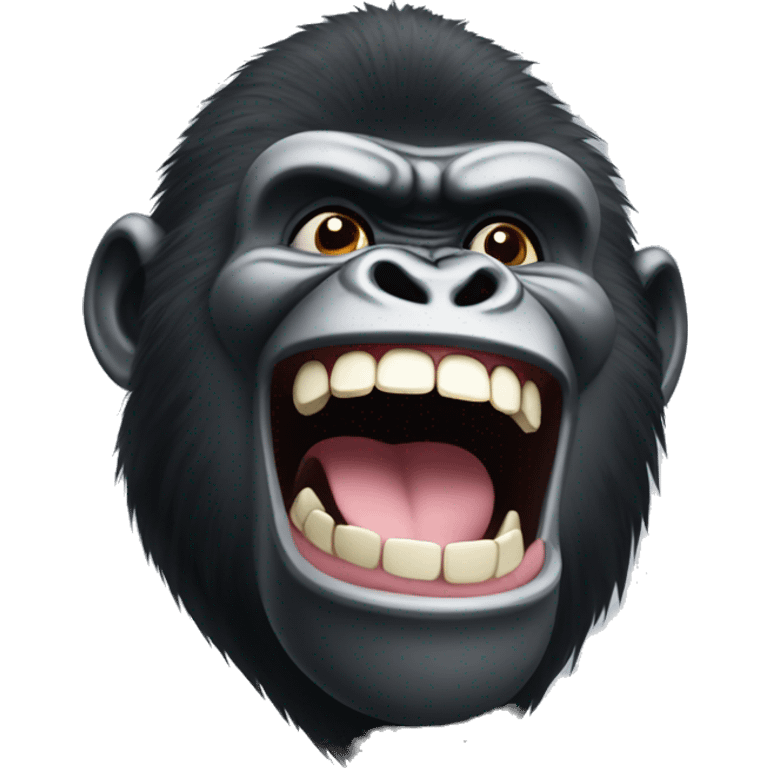 Silly gorilla laughing emoji