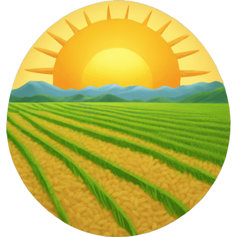 sun and rice field emoji