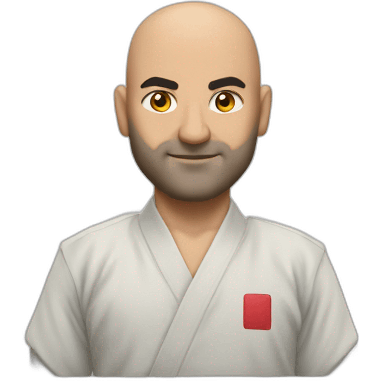 Bald Lebanese strong man in kata and dojo suit emoji