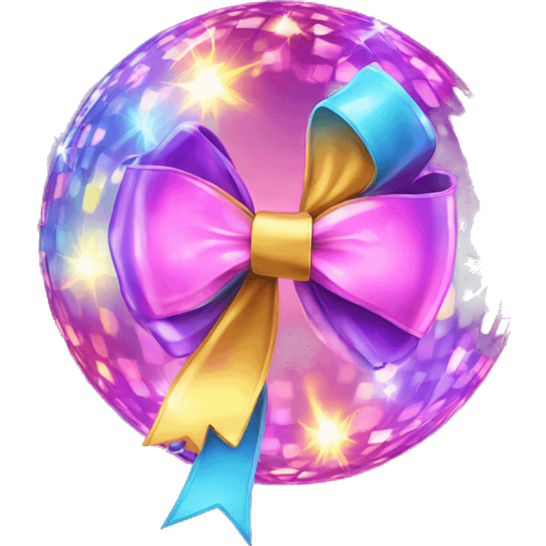 Disco light with a bow ￼ emoji