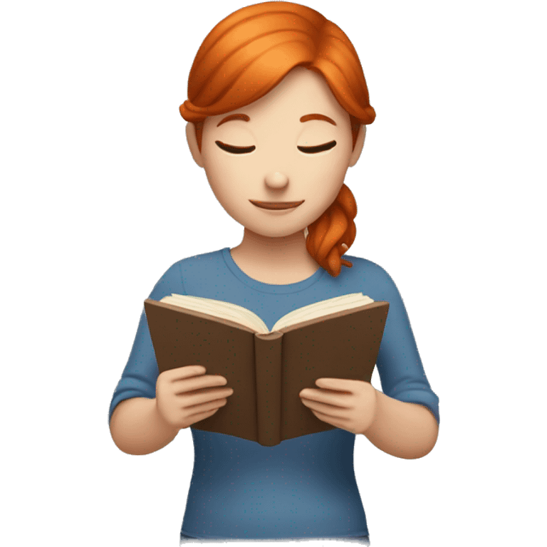 red haired girl reading emoji