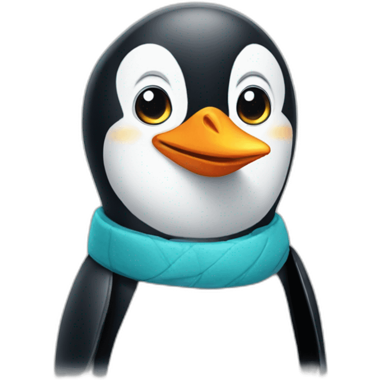 Clever penguin emoji