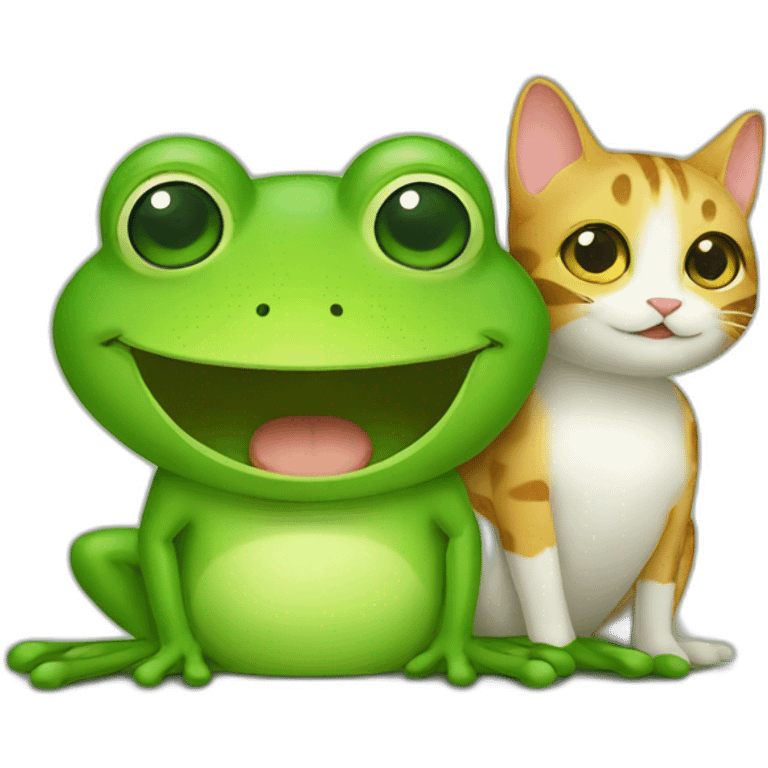 Frog and cat emoji