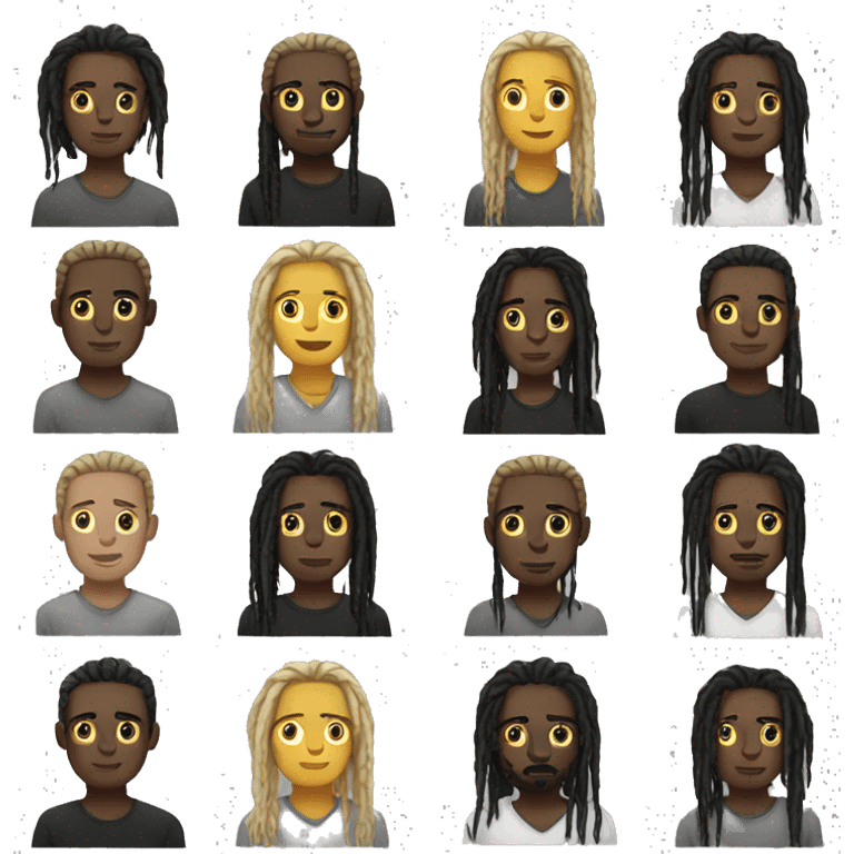 Black man with dreadlocks half blonde half black emoji