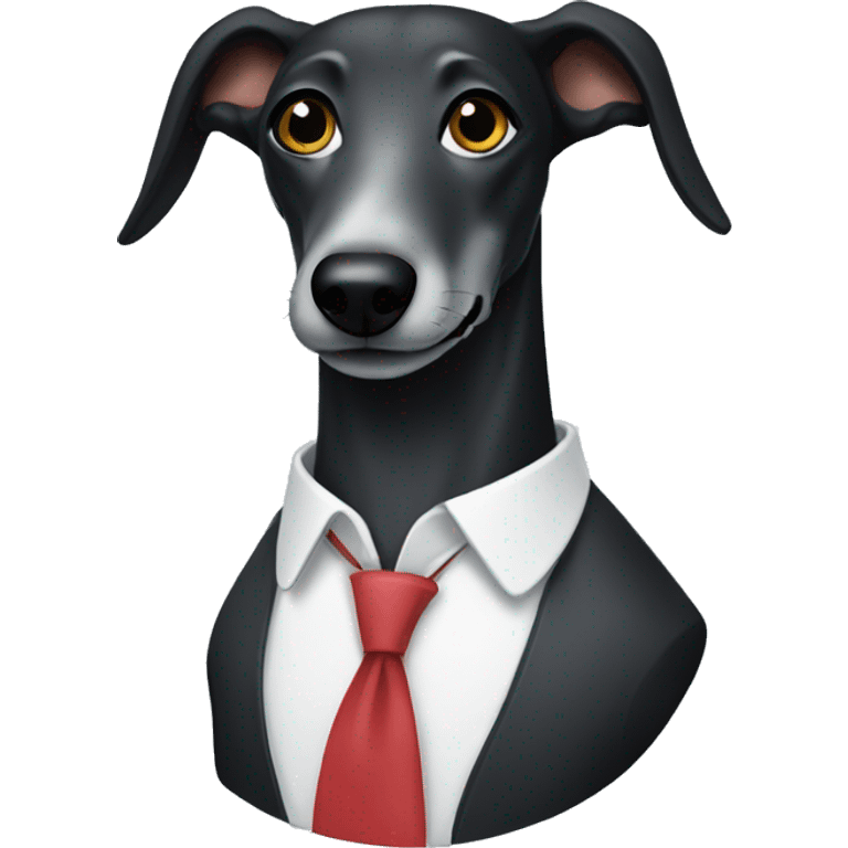 Black Greyhound with a cropped shirt collar emoji