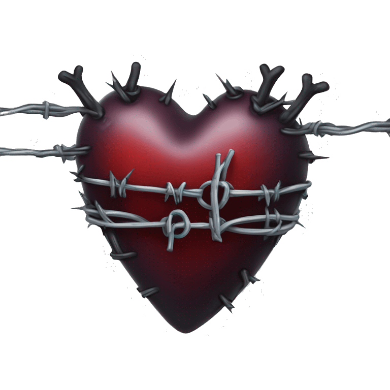 gothic heart with barbed wire emoji