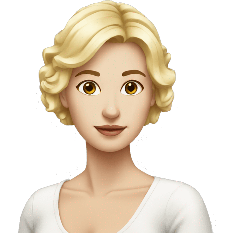 Woman European type blonde square elegant emoji