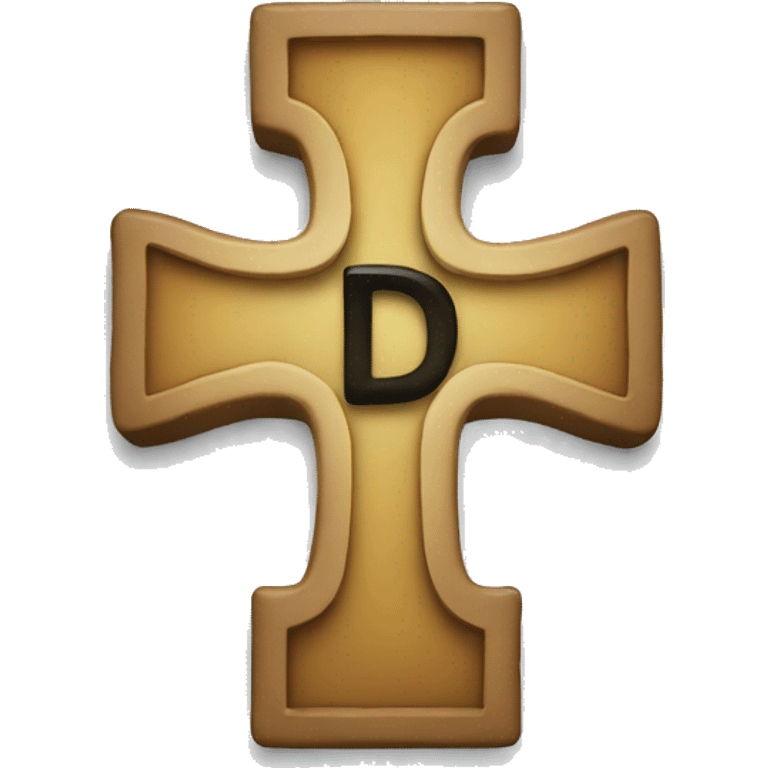 Cross with the initials DJ emoji