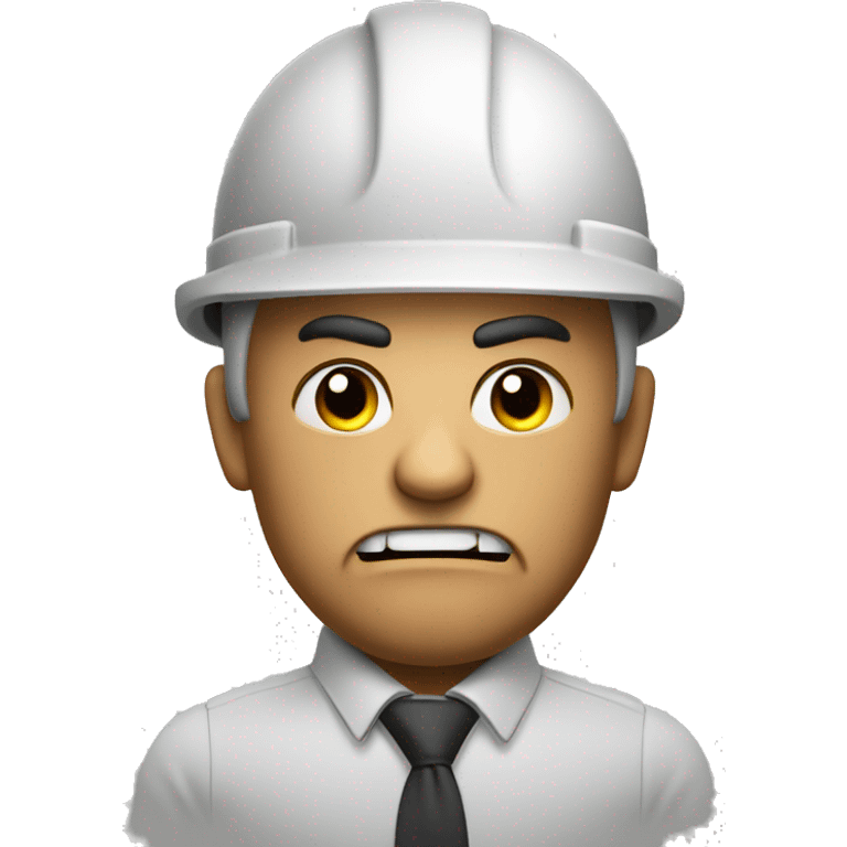  Angry engineer with a furious face, and smoke coming out of his ears emoji