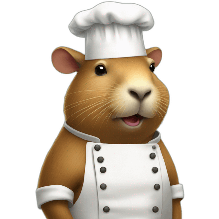 capybara with a chef hat cooking breakfast emoji