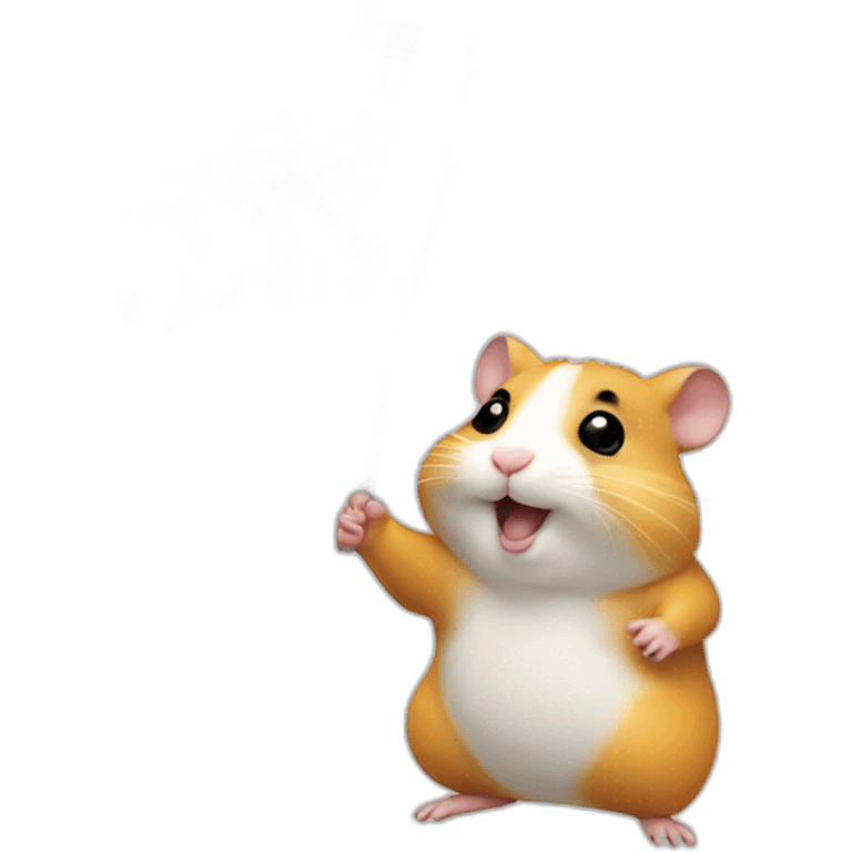 Fat hamster waiving small uk flag in its hand emoji