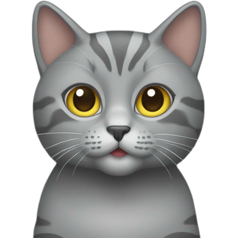 Grey cat on laptop emoji